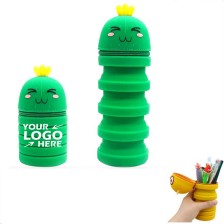  Retractable Slicone Cartoon Pencil Case